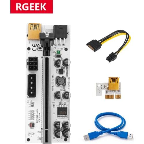 RGEEK 010 PCI-E Riser Card 010S 010X 009S 60CM USB 3.0 Cable PCI Express 1X to 16X Extender PCIe Adapter for GPU Graphics Card