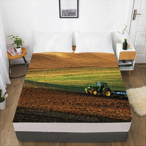 Luxury Elastic fitted sheet bed sheet With An Elastic Band Mattress Cover 150x200/160x200 Bed cover for home Tractor steep hill