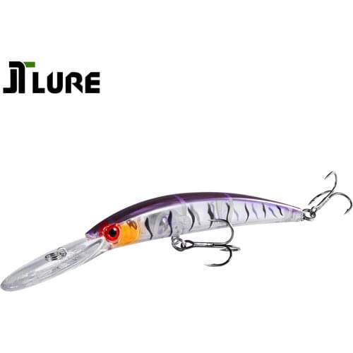 110mm 16g Tight Wiggling Fishing Lures Minnow Deep Diver Walleye Crystal Hard Floating Artificial Jerkbait for Perch Bass JT9305
