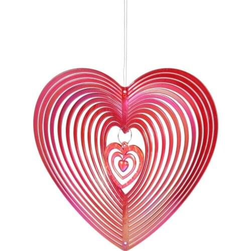 Wind Spinner 3D Heart Shaped Wind Spinner Garden Yard Art Wind Spinners Beating Heart Wind Spinner Home Decoration 20*20.5*8cm