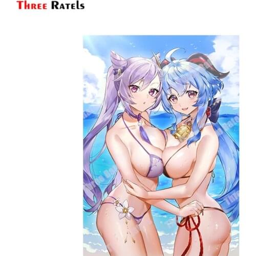 Three Ratels B156 Anime Game Ganyu And Keqing Genshin Impact For Bmw F30 Sticker Car Accessories 3D Car Stickers Auto Decals