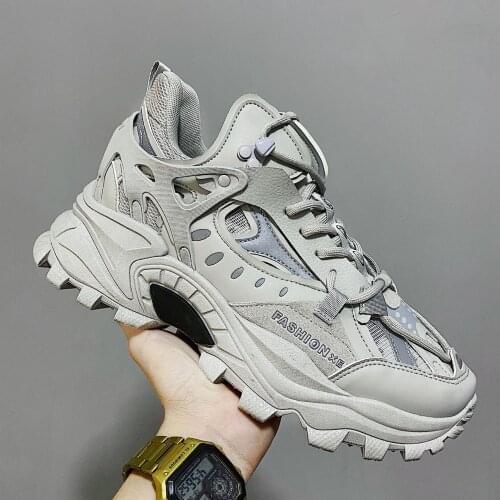 Daddy Shoes Mens Ins Trendy Shoes Autumn 2021 New Thick-Soled Increase Korean Version With Luminous Mens Sports Shoes