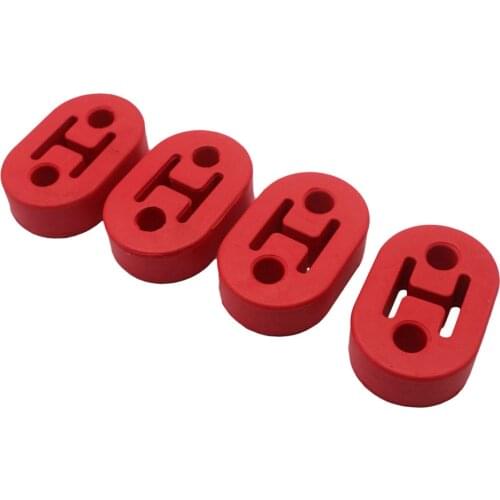 Universal Polyurethane Rubber Muffler Exhaust Hanger 4pcs Red 2 Holes 12mm
