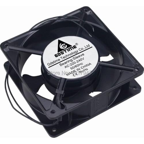 1Pcs Gdstime 2Wire 220V 240V 12cm 120mm x 38mm Industrial Exhaust AC Cooling Fan
