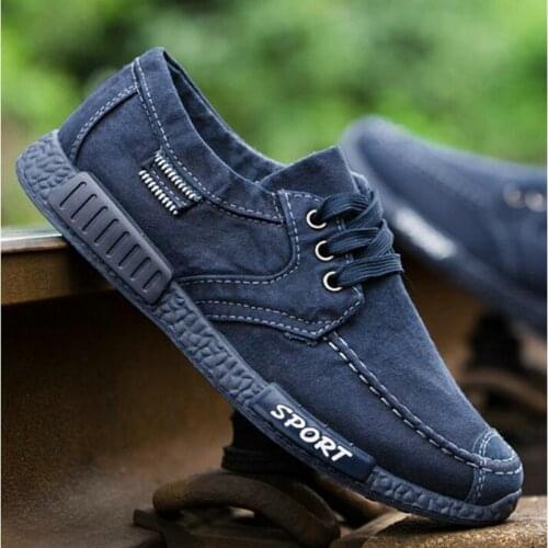 Spring Autumn New 2018 Plimsolls Breathable Male Tenis Shoes Footwear Canvas Men Shoes Denim Lace-Up Men Casual Shoes LE-70