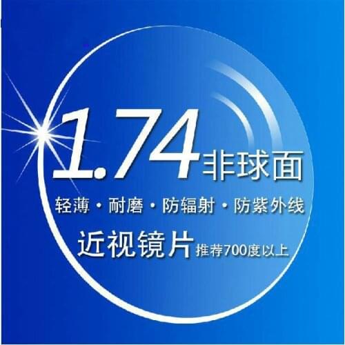 Viodream 1.74 Hard Anti Scratch Aspheric Clear Prescription Lenses Optical Lens For Eyes Myopia Reading lenses FREE fit