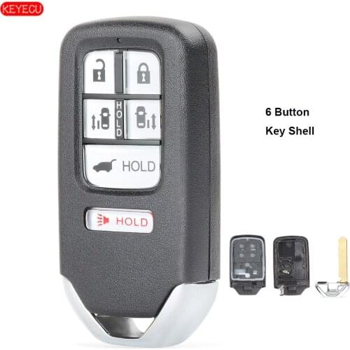 Keyecu Replacement Remote Key Shell Fob 6 Button for Honda Odyssey 2014-2017 - FCC: KR5V1X