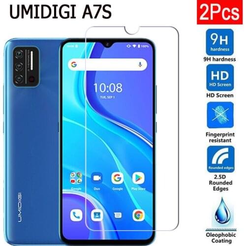 2Pcs For Umidigi A7S Glass Phone Protective Film Mobile Screen Protector Cover On Umi A7S Ultra-thin 9H 2.5D Tempered Glass