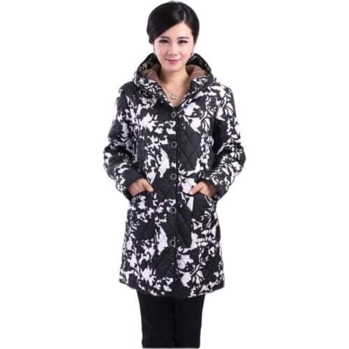 Womens Jacket Winter Coat Plus Size 5XL 6XL Loose Casual Warm Tops Clothing For Mother Parkas Autumn Spring New Free Shipping