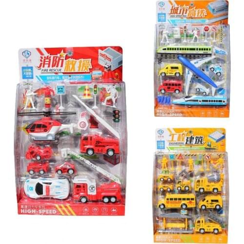 1 Set Vehicle Toy Engineering Car Design Christmas Gift Plastic Pull Back Truck Car Early Education Mini Toys For Children Gifts