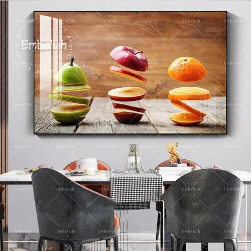 1 Pieces Sliced Fruit Posters For Kitchen Restaurant Decor HD Canvas Painting Home Decor Wall Art Pictures Restaurant Posters