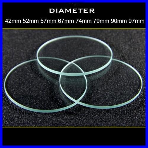 1pcs 42mm 52mm 57mm 67mm 74mm 79mm 90mm 97mm Flat Glass Lens for LED Bike light Flashlight lamp