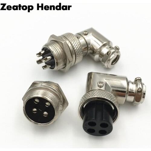 100Set GX16 2 3 4 5 6 7 8 9 P Pins Electric Connector M16 Elbow 90 Degrees Right Angle Aviation Plug Female Plug and Male Socket
