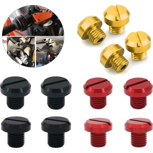 4PCS Universal M10 CNC Anodized for Motorcycle Mirror Hole Plugs Screw Caps Fit For Honda Suzuki Kawasaki BMW Yamaha KTM DUCATI