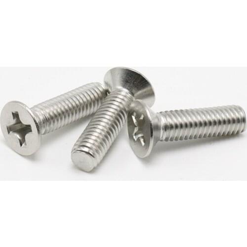 2PCS 304 Stainless Steel Countersunk Head Phillips Screws M3 * 18