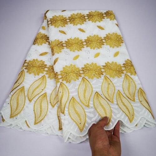2021 High Quality African Swiss Voile Lace Fabric With Stones Soft Embroidery Dry Voile Lace Materials In Switzerland 5yards