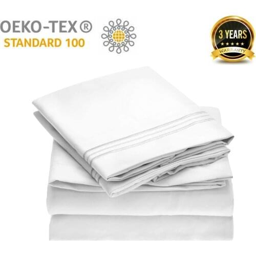 Premium 1800TC Deep Pocket Bamboo 4 pcs Bed Sheet Set Super Soft Breathable Bedding set Flat sheet & Fitted Sheet & Pillowcase