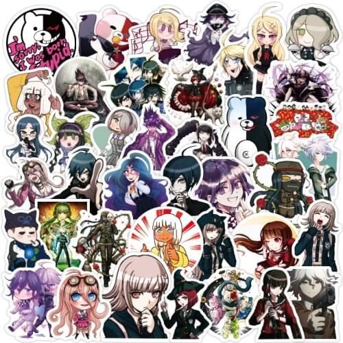 50Pcs Danganronpa Cosplay Anime Stickers Waterproof Decal Sticker for Laptop Phone Car Book Desk DIY Stiker