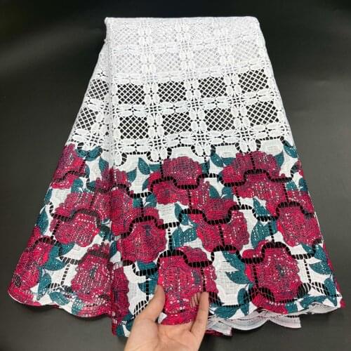 African Sequins Guipure Lace Fabric High Quality Lace 2021 Nigerian French Tulle Cord Lace Fabric Swiss Mesh Lace For Wedding
