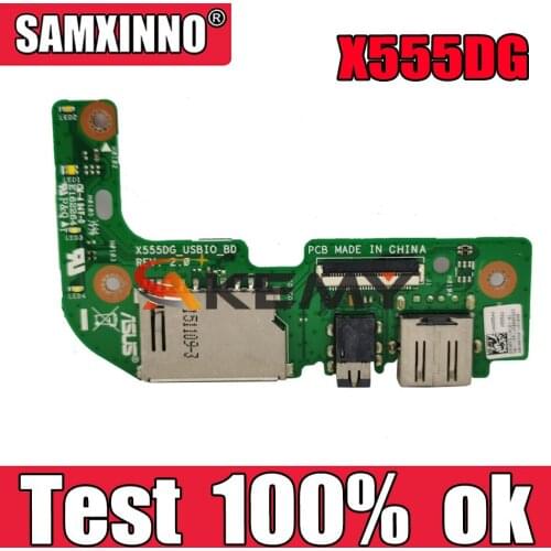 Akemy Original For Asus X555 X555DG USB IO AUDIO CARD READER BOARD REV:2.0 With Cable MB 100% Tested Fast Ship