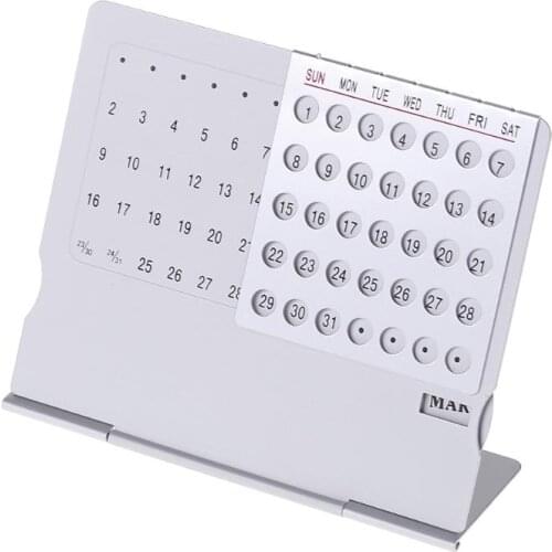 ALLOYSEED 2018 Super Perpetual Unique 100 Years Calendar Aluminum Alloy Metal Table English Calendars Office Desk Decor Gift