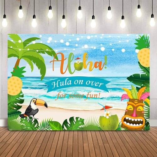 Aloha hula on over for some fun backdrop sandy watercolor beach birthday background for photographic studio newborn children