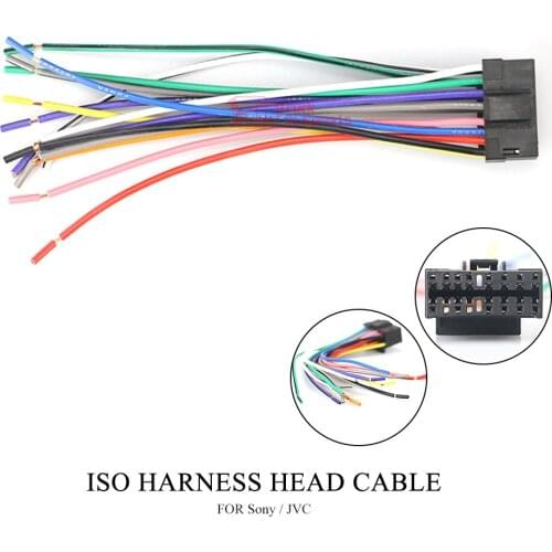 Car ISO Wiring Harness For Sony CD CDX XAV JVC KD KS KW Power Loom Radio Wire Cable Auto Stereo Adapter Connector Adaptor 15-009