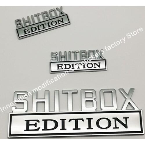 Big Size 7'' SHITBOX EDITION Chrome Black/Red/Blue Emblem Badge For Truck