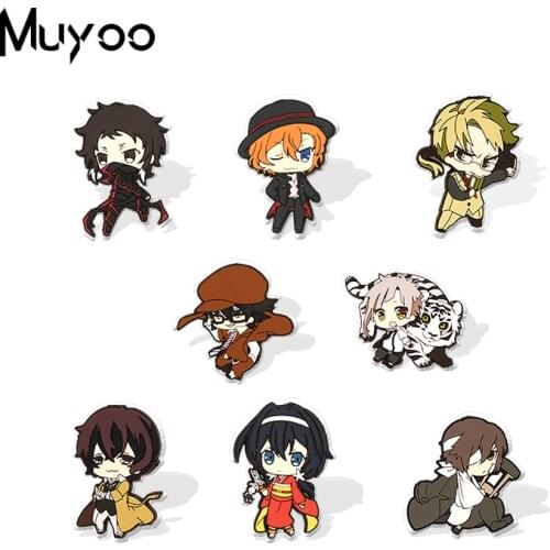 New Arrival Bungo Stray Dogs Anime Acrylic Resin Lapel Pin Bungo Stray Dogs Cartoon Print Handmade Acrylic Epoxy Badge Pin