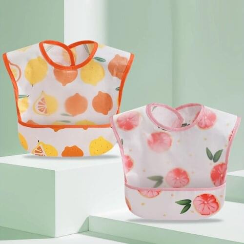 Baby Bib Apron for Children Boy Girls Slabber Babyfeeding Newborn Pocket Burp Cloth Waterproof Cotton Eating Large Cartoon