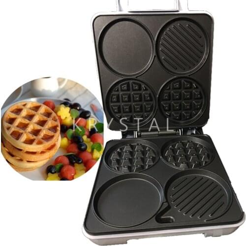 Home Breakfast Waffle Maker Breakfast Machine Waffle/Egg Baking Machine 1000W Non-Stick Muffin Machine