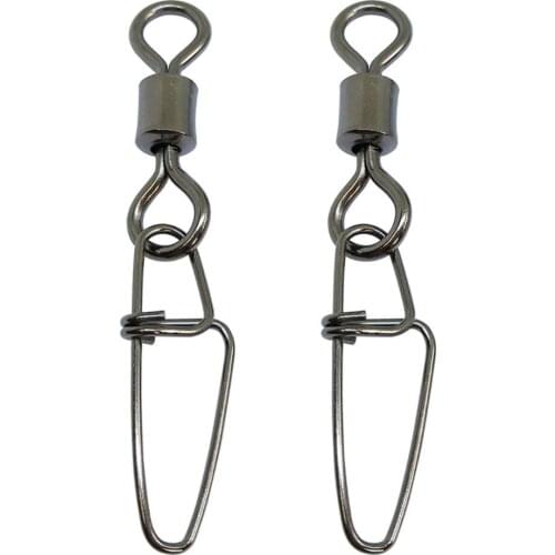 F2024 500pieces/lot fishing swivels Rolling swivel with insurance snap fishing tackle fishing accessories barrel swivel pesca