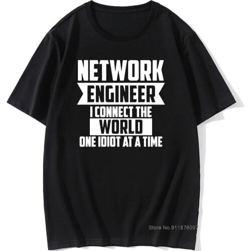 Network Engineer Connect The World T-Shirt Men Novelty Cotton Short Sleeve Oversized Funny T Shirt Graphic Harajuku Vintage