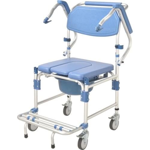 Disabled with wheel bath chair shower chair elderly toilet chair Folding special mobile toilet stool