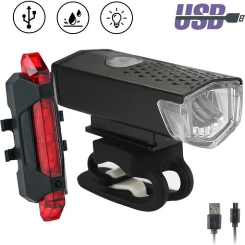 MTB Bicycle Light USB Rechargeable Night Cycling Lamp Waterproof Bike Headlight Flashlight Safety Taillight Bike Accessories