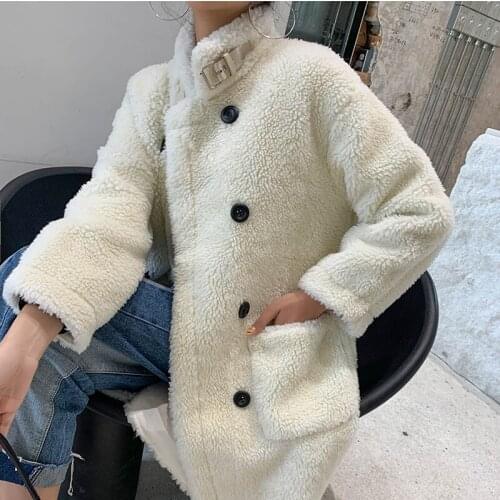 Korean 2020 Winter Womens Long Faux Fur Jacket Loose Overcoat Furry Coat Manteau Fourrure Femme 1770 KJ4700