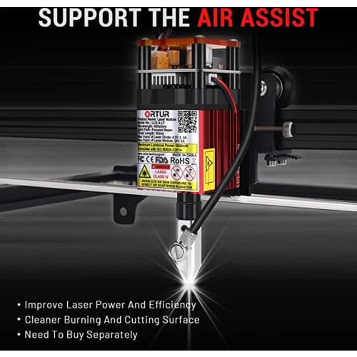 ORTUR Upgraded Laser Module Fixed Laser Beam Laser Head PWM Mode Overvoltage Protection for Desktop Laser Engraver