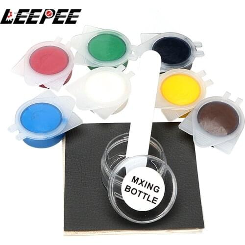 LEEPEE Auto Care Sofa Damage Area Repairing Color Compound 7 Colors for Mixing Car Maintenance Tool Leather Vinyl Repair Kit