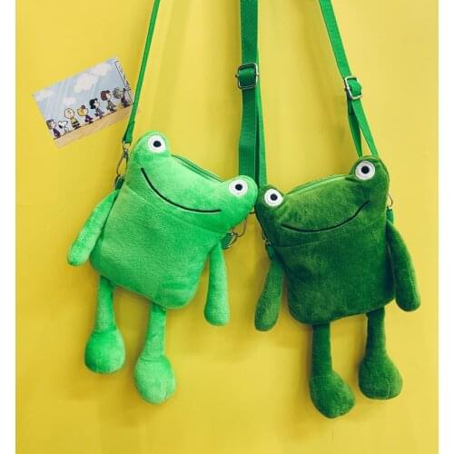 2020 New Funny Frog Messenger Bag Cartoon Cool Shoulder Plush Bag Fashion Womens Bag Phone Bag