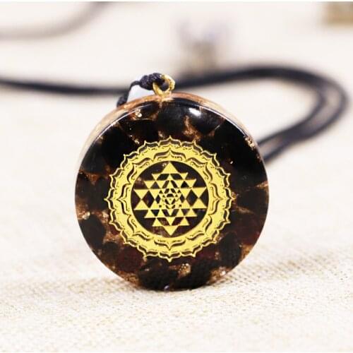 Obsidian Courage Orgonite Pendant Natural Crystal Jewelry For Women Necklace Men Reiki Chakra Healing Necklace