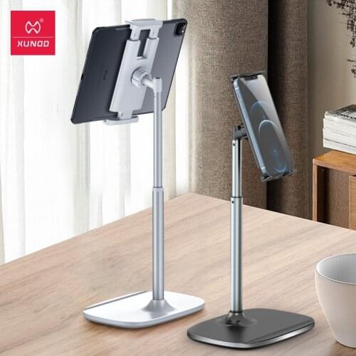 Xundd IPad Pro Tablet Stand/Phone Holder Height Adjustable 360° Rotatable Aluminum Tablet Holder Desk Stand For iPhone Xiaomi