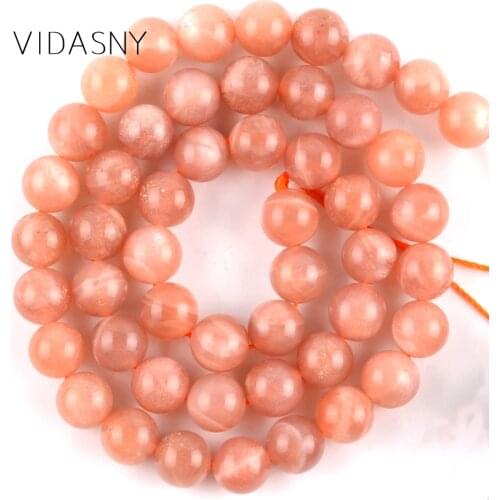 Natural Gem Stone Red Sunstone Beads For Jewelry Making 4 6 8 10 12mm Charm Round Spacer Loose Beads Diy Bracelet Necklace 15