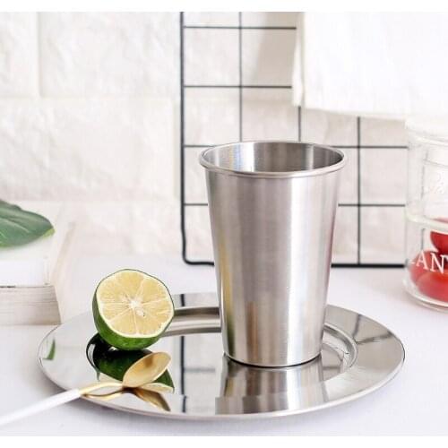 500ml 304 Stainless Steel Cups Tumbler Pint Glasses Metal Cold Cup Drinking Mug