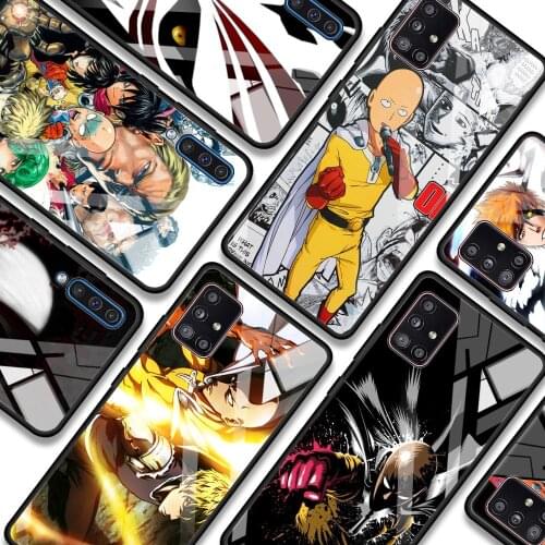 Glass Case For Samsung A51 A21s A71 A12 A31 A52 A32 A41 A11 A72 A91 A81 Transparent Anime Bleach One Punch Man