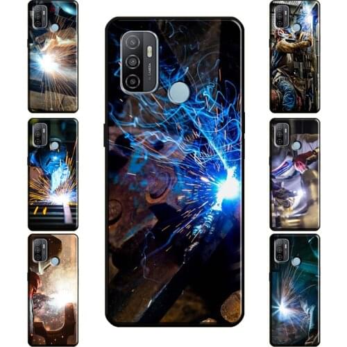 Welder Welding Hot Metal Worker Phone Case For OPPO A91 A83 A15 A31 A53 A5 A9 2020 A1K A3S A5S A52 A72 A92 Reno 2 Z 4 Pro