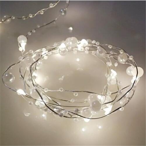 10M 100Led Beads Copper Wire Lamps Pearl Lights String Bookcase Fixtures Living Room Wedding Party Garden Decoration