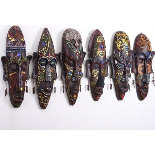 Ornament African masks living room walls ornaments pendants retro bar wall decoration cafe decoration three-dimensional