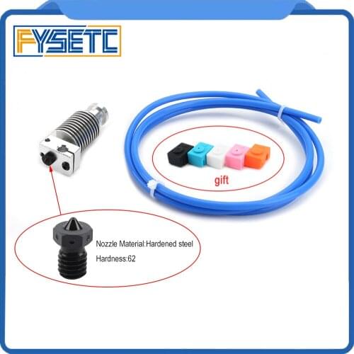 Upgrade HeatSink Extruder Radiator + E3D Hotend Block + Hardened Steel V6 Nozzle + 1M PTFE Tube For PT100 Prusa I3 MK3