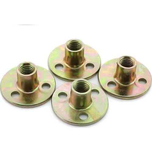 Thicken 3/8 inch flange Furniture bolt Nut set steel furniture plate locking round base flange edge bed chair table connector