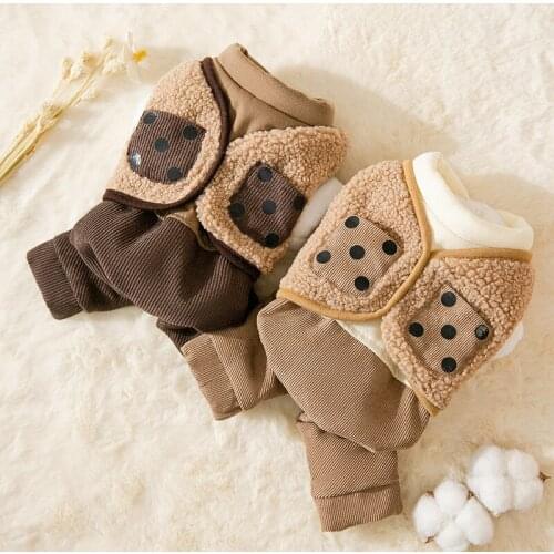 Thickened Warm Windproof Corduroy Pocket Fake Two Four-legged High Quality Cotton-padded Comfortable And Skin-friendly Clothes